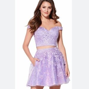 Ellie Wilde Mon Cheri 6 Two-Piece Formal Dress ~ Homecoming Prom Party Fairy